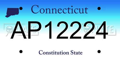 AP12224 Connecticut License Plate