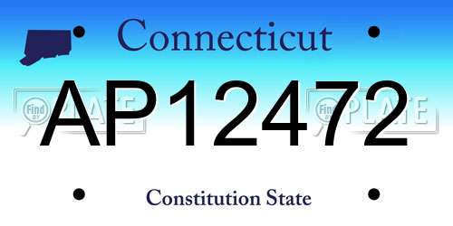 AP12472 Connecticut License Plate