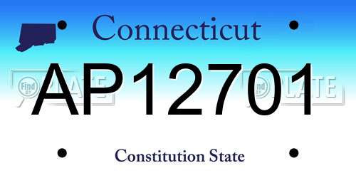 AP12701 Connecticut License Plate