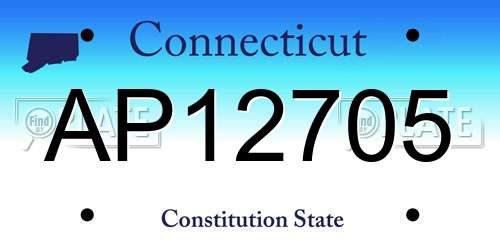 AP12705 Connecticut License Plate
