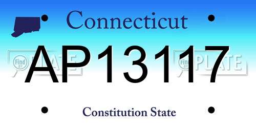AP13117 Connecticut License Plate