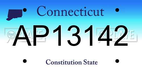 AP13142 Connecticut License Plate