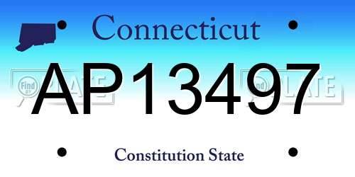 AP13497 Connecticut License Plate