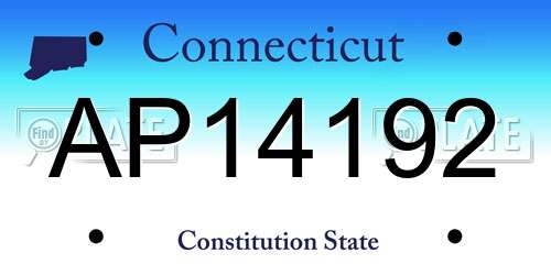 AP14192 Connecticut License Plate