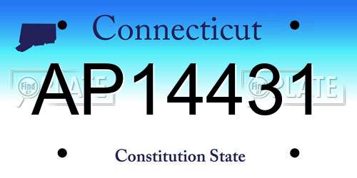 AP14431 Connecticut License Plate