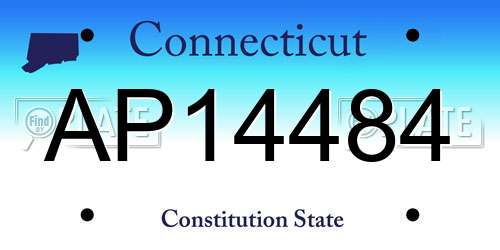 AP14484 Connecticut License Plate