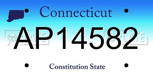 AP14582 Connecticut License Plate