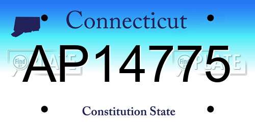 AP14775 Connecticut License Plate
