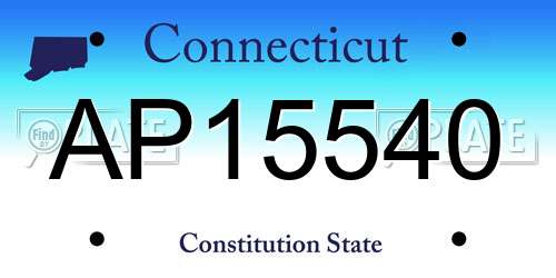 AP15540 Connecticut License Plate