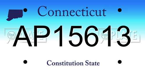 AP15613 Connecticut License Plate