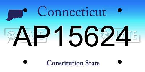 AP15624 Connecticut License Plate