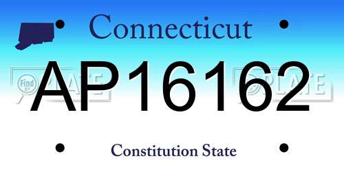 AP16162 Connecticut License Plate