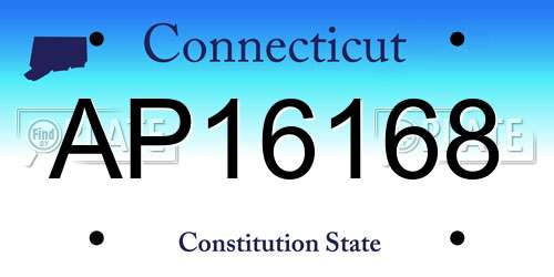 AP16168 Connecticut License Plate