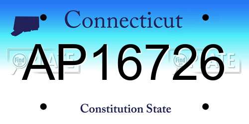 AP16726 Connecticut License Plate