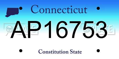 AP16753 Connecticut License Plate