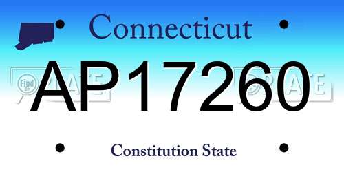 AP17260 Connecticut License Plate