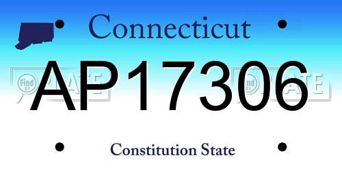 AP17306 Connecticut License Plate