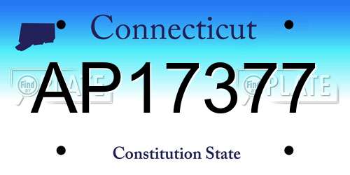 AP17377 Connecticut License Plate