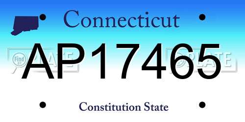 AP17465 Connecticut License Plate
