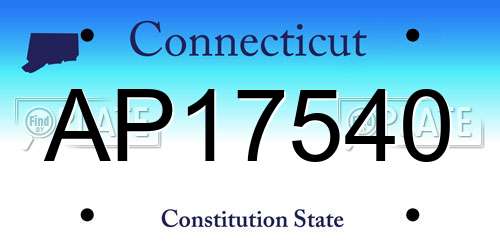 AP17540 Connecticut License Plate