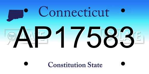 AP17583 Connecticut License Plate