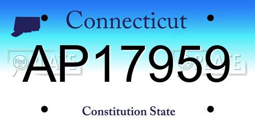 AP17959 Connecticut License Plate