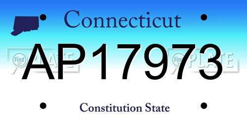 AP17973 Connecticut License Plate