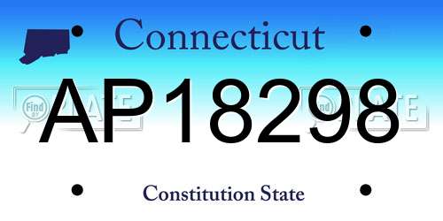 AP18298 Connecticut License Plate