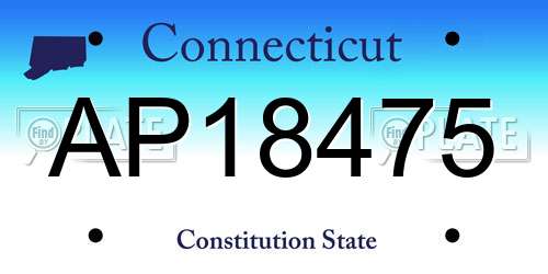 AP18475 Connecticut License Plate