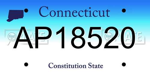 AP18520 Connecticut License Plate