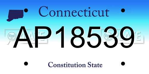 AP18539 Connecticut License Plate