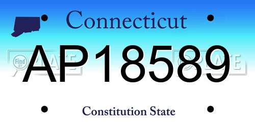 AP18589 Connecticut License Plate