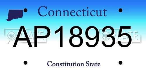 AP18935 Connecticut License Plate