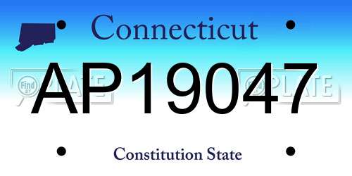 AP19047 Connecticut License Plate