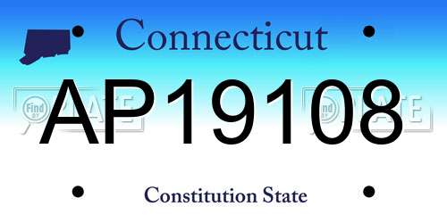 AP19108 Connecticut License Plate