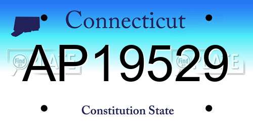 AP19529 Connecticut License Plate