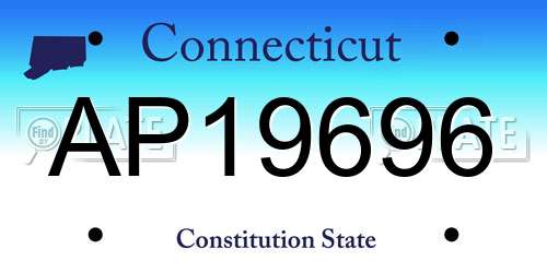 AP19696 Connecticut License Plate
