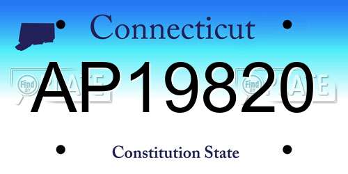 AP19820 Connecticut License Plate