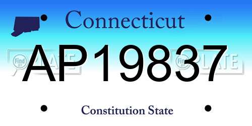 AP19837 Connecticut License Plate