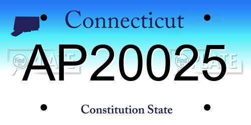 AP20025 Connecticut License Plate