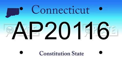 AP20116 Connecticut License Plate