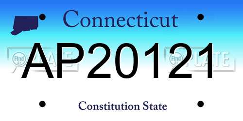 AP20121 Connecticut License Plate