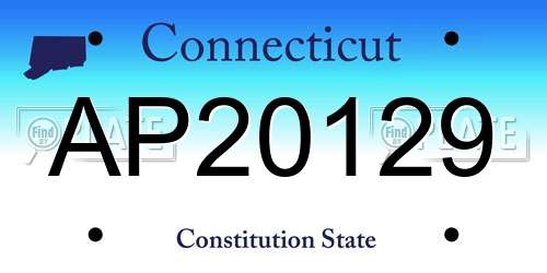 AP20129 Connecticut License Plate