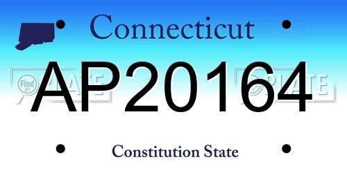 AP20164 Connecticut License Plate