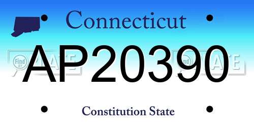 AP20390 Connecticut License Plate