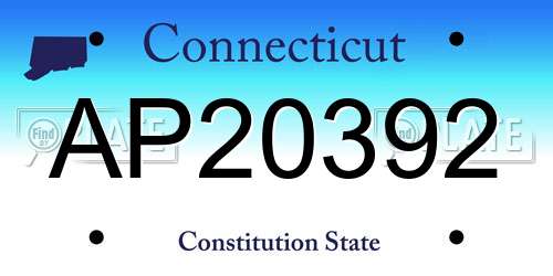 AP20392 Connecticut License Plate