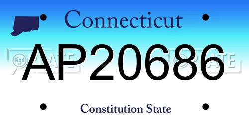 AP20686 Connecticut License Plate