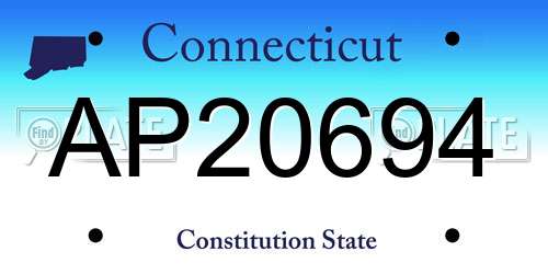 AP20694 Connecticut License Plate
