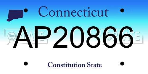 AP20866 Connecticut License Plate