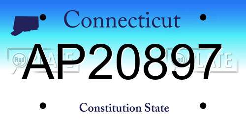 AP20897 Connecticut License Plate